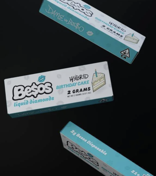 Besos Birthday Cake 2G Disposable Vape Hybrid authentic premium disposable device with sleek packaging