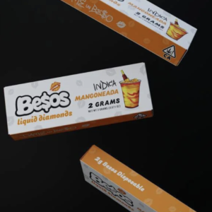 Besos Mango Neada 2g Disposable Vape Indica authentic Besos disposable with tropical mango flavor, smooth vapor, and premium 2g performance