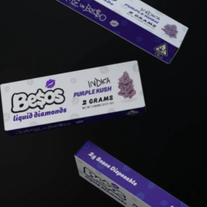 Besos Purple Kush 2G Disposable Vape premium Indica disposable with authentic packaging